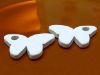 Picture of 3,5x2,35 cm, Greek ceramic butterfly pendant, chalk white, matte