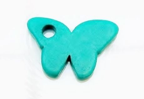 Picture of 3,5x2,35 cm, Greek ceramic butterfly pendant, viridian green, matte
