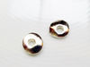 Picture of 10x9,5 mm, Greek ceramic cornflake disk beads, silver-metalized, twice kilned