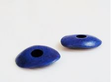 Afbeeldingen van 16x13 mm, Griekse keramische cornflake disk kralen, ultramarijn blauw, mat, 12 stuks