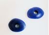 Picture of 16x13 mm, Greek ceramic cornflake disk beads, ultramarine blue, matte, 12 pieces