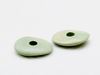 Picture of 16x13 mm, Greek ceramic cornflake disk beads, tea green, matte, 12 pieces