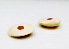 Afbeelding van 16x13 mm, Griekse keramische cornflake disk kralen, kalksteen beige, mat, 12 stuks