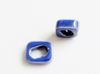 Image de 15x18x7 mm, Griekse keramische schuifring kralen, bosbessen blauw email