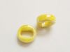 Picture of 18x18x7 mm, Greek ceramic slider beads, light sunlight yellow enamel, oil in water effect