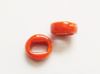 Picture of 18x18x7 mm, Greek ceramic slider beads, orange enamel
