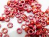 Picture of 2x3.5 mm, Greek ceramic, tiny tube beads, coral red, matte, 10 gr.