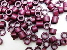 Picture of 2x3.5 mm, Greek ceramic, tiny tube beads, eggplant purple, matte, 10 gr.