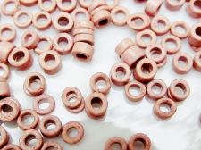 Picture of 2x3.5 mm, Greek ceramic, tiny tube beads, Sienna pink, matte, 10 gr.
