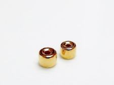 Picture of 4x6 mm, Greek ceramic tube beads, gold-metalized, 4 pieces