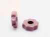 Picture of 4x7 mm, Greek Ceramic, Gear-Shaped Spacer Beads, Sienna pink, matte, 50 pieces