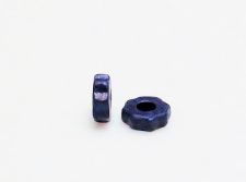 Image de 4x7 mm, perles espaceurs d'engrenage en céramique grecque, bleu marine, mat, 50 pièces