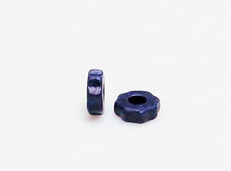 Picture of 4x7 mm, Greek Ceramic, Gear-Shaped Spacer Beads, navy blue, matte, 50 pieces