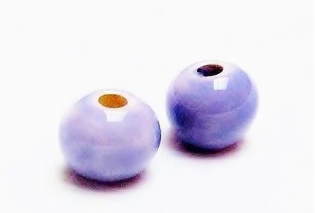 Picture of 12x12 mm, Greek ceramic round beads, light grey enamel, blue shine