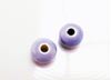 Picture of 12x12 mm, Greek ceramic round beads, light grey enamel, blue shine