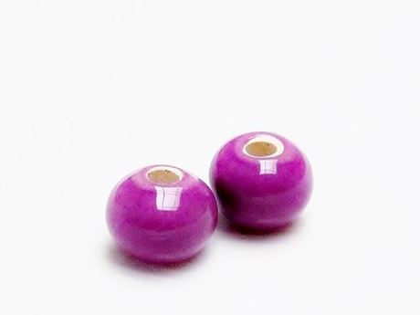 Afbeeldingen van 12x12 mm, Griekse keramische ronde kralen, mauve paars email