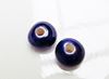 Image de 12x12 mm, perles rondes en céramique grecque, émail bleu marine