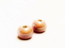 Image de 12x12 mm, perles rondes en céramique grecque, émail rose pastel, effet huile dans l'eau