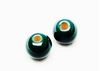 Picture of 12x12 mm, Greek ceramic round beads, water blue green enamel