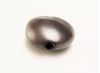 Image de 27x14 mm, perles galets, céramique artisanale grecque, émail brun gris, matifié