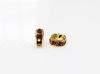 Picture of 5mm, rhinestone rondelle, brass beads, light chestnut brown-gold-plated, 20 pieces