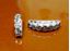 Picture of 7x19 mm, brass rhinestone separators, 3-row, crystal-silver-plated, 5 pieces