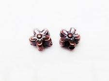 Picture of 7x7 mm, flower, Zamak beads, copper-plated, petite petal flower, 10 pieces