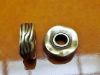 Afbeeldingen van 6x12 mm, groot gat rondel, kralen in tin, JBB findings, golvend, messing afwerking