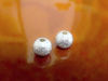 Picture of 6x6 mm, round, stardust beads, silver-plated brass, 10 pieces