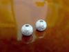 Picture of 6x6 mm, round, alloy beads, stardust, silver-plated
