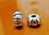 Picture of 7x11 mm, large hole rondelle, Zamak beads, silver-plated, wheel, 1 piece