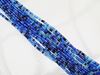 Image de Perles de rocailles tchèques, taille 11/0, pré-enfilé, mélange, bleu clair, bleu foncé et bleu vif