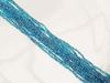 Picture of Czech seed beads, size 11/0, pre-strung, light aqua blue, silver-lined