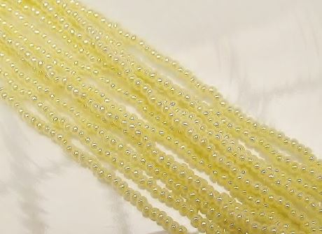 Picture of Czech seed beads, size 11/0, pre-strung, light yellow, Ceylon