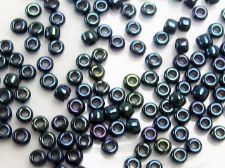 Image de Perles de rocailles japonaises, taille 8/0, opaque, bleu carnaval, finition  iris, 20 grammes