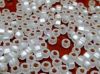 Picture of Japanese seed beads, size 8/0, silver-lined, crystal, frosted, 20 grams