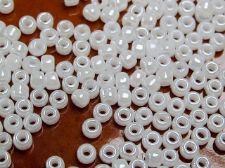 Image de Perles de rocailles japonaises, taille 8/0, blanc pastel, opaque, Ceylan, 20 grammes