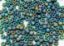 Picture of Japanese seed beads, size 8/0, translucent, peacock emerald green, frosted, AB, 20 grams