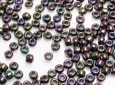 Image de Perles de rocailles japonaises, taille 8/0, opaque, violet, finition iris, 20 grammes