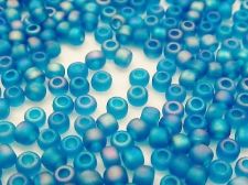 Image de Perles de rocailles japonaises, taille 8/0, translucide, bleu turquoise, mat, AB, 20 grammes