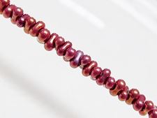 Image de 2x4 mm, perles rocaille japonaises en forme d'arachide, opaque, or antique violet