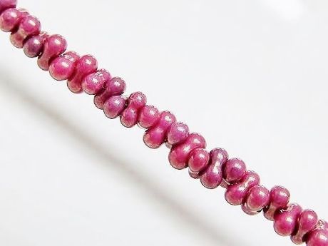 Picture of 2x4 mm, Japanese peanut-shaped seed beads, opaque, old rose, 20 grams