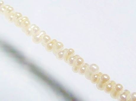 Picture of 2x4 mm, Japanese peanut-shaped seed beads, opaque, pastel ivory white