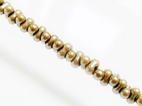 Afbeeldingen van 2x4 mm, Japanse rocaille kralen in pinda vorm, ondoorzichtig, greige beige, 20 gram