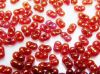 Image de 2x4 mm, perles rocaille japonaises en forme d'arachide, opaque, lustre or rose, 20 grammes