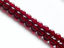 Picture of 4x4 mm, round, Czech druk beads, garnet red, transparent, pre-strung, 114 beads