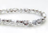 Image de 4x4 mm, rondes, perles de verre pressé tchèque, transparent, miroir partiel argent, pré-enfilé, 114 perles