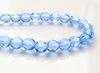 Picture of 6x6 mm, Czech faceted round beads, light sapphire blue, transparent, pre-strung