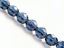 Picture of 10x10 mm, Czech faceted round beads,  Montana blue, transparent, pre-strung