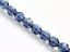 Picture of 8x8 mm, Czech faceted round beads, Montana blue, transparent, pre-strung